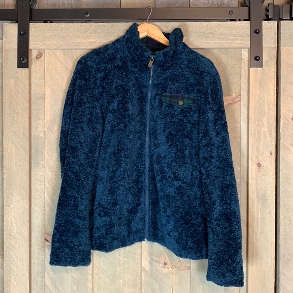 Pendleton Fuzzy Sherpa Deep Pile Full Zip Teal Jacket, size XL - Picture 3 of 11